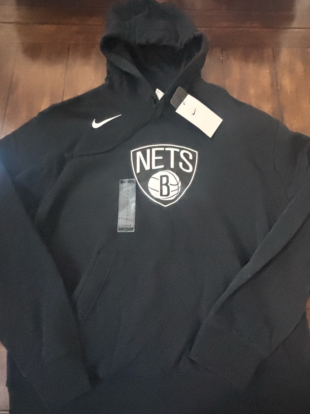 Brooklyn Nets Nike Black Fleece Pullover Hoodie Adult Large NWT